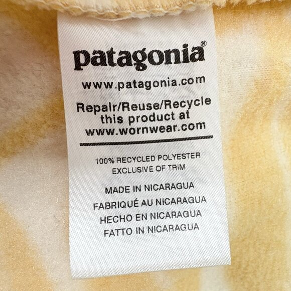 Patagonia Synchilla Snap-T Pullover Eucalyptus Fronds Vela Peach Yellow Women S - Picture 8 of 9